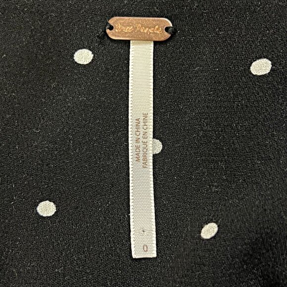 Free People All Yours Polka Dot Mini Dress A-Line 3/4 Sleeve V-Neck Oversized - Picture 11 of 11